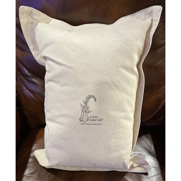 Vicki Sawyer Canvas Pillow Hummingbird Print Off Wht. Black Sketch Drawing Print - Picture 3 of 5